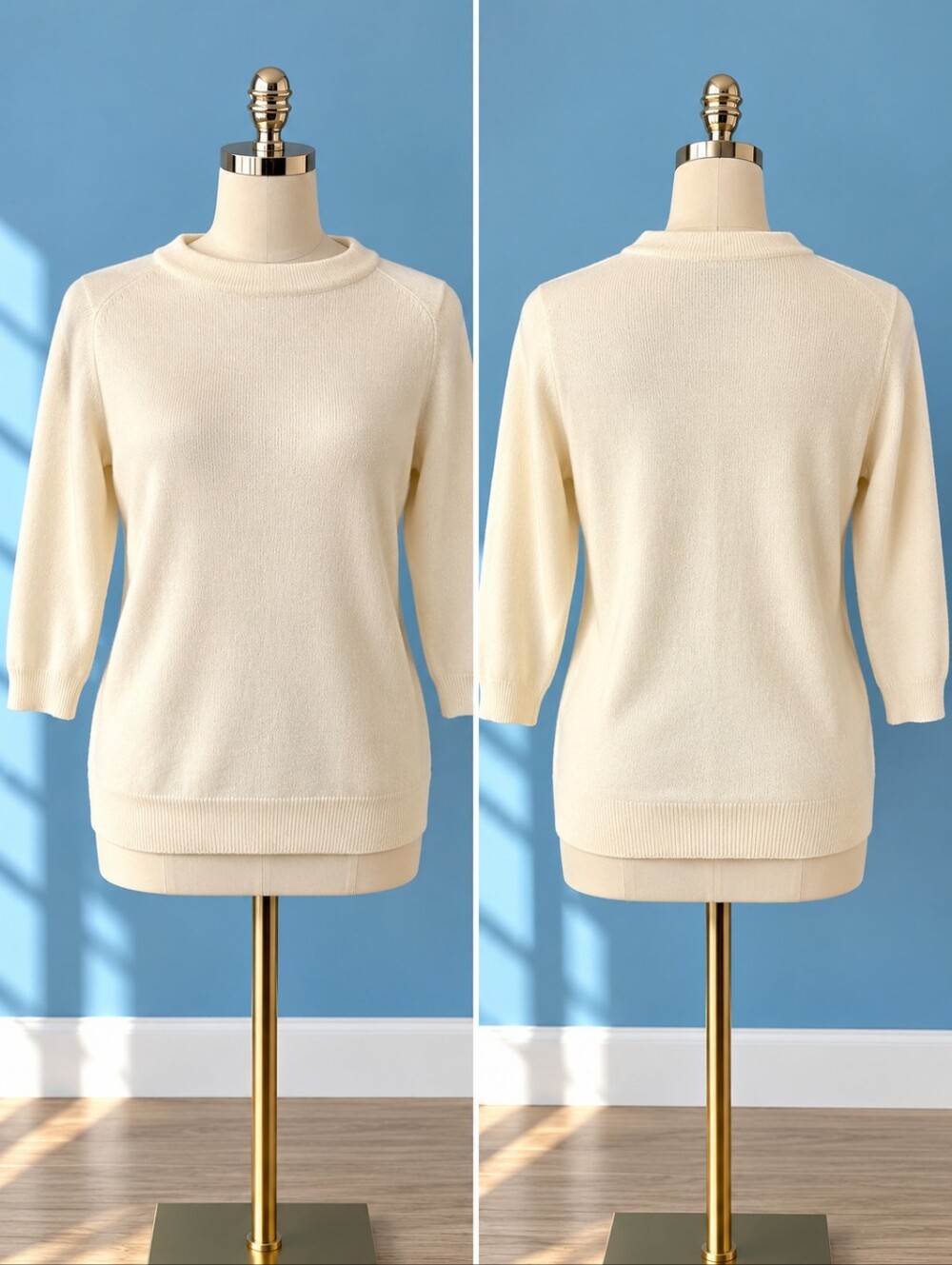🤍 TALBOTS Petites 100% Cashmere Ivory Sweater – Size SP